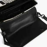 Bolso LOLA CASADEMUNT Bandolera Rayas Crudo Negro