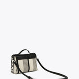 Bolso LOLA CASADEMUNT Bandolera Rayas Crudo Negro