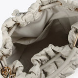 LOLA CASADEMUNT Ecru Pleated Effect Crossbody Bag 