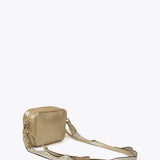 LOLA CASADEMUNT Monogram Crossbody Bag with Gold Leather Effect 