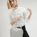 Bolso LOLA CASADEMUNT Bandolera Monograma Efecto Piel Plateado