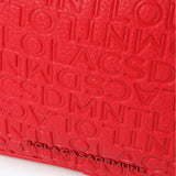 LOLA CASADEMUNT Monogram Crossbody Bag in Red Leather Effect 