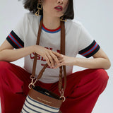 Bolso LOLA CASADEMUNT Bucket Combinada Rayas