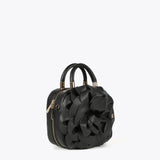 Bolso LOLA CASADEMUNT Flor Efecto Piel Negro