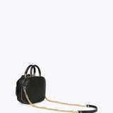 Bolso LOLA CASADEMUNT Flor Efecto Piel Negro