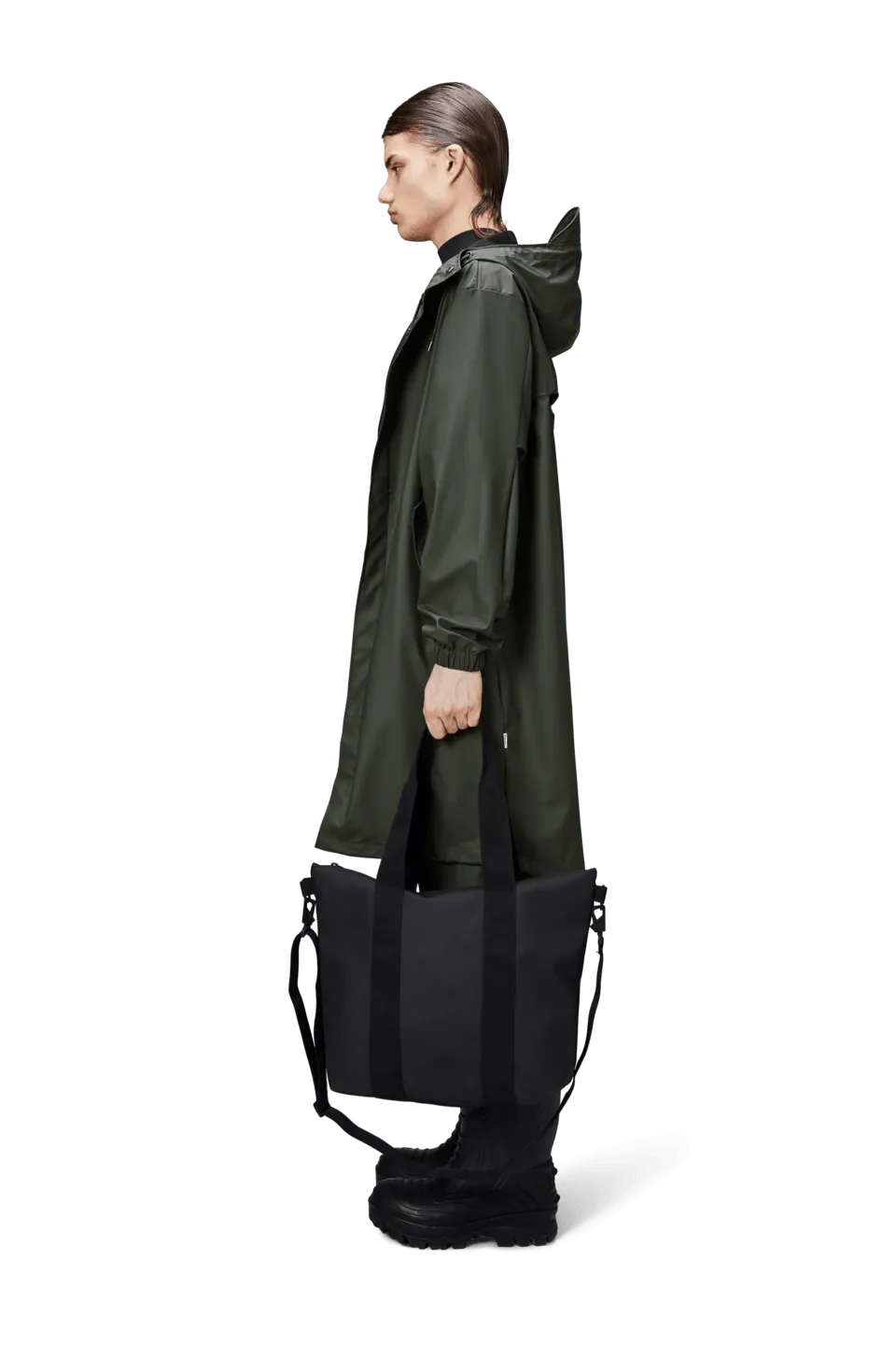 Bolso Rains Tote Bag Mini Black - ECRU