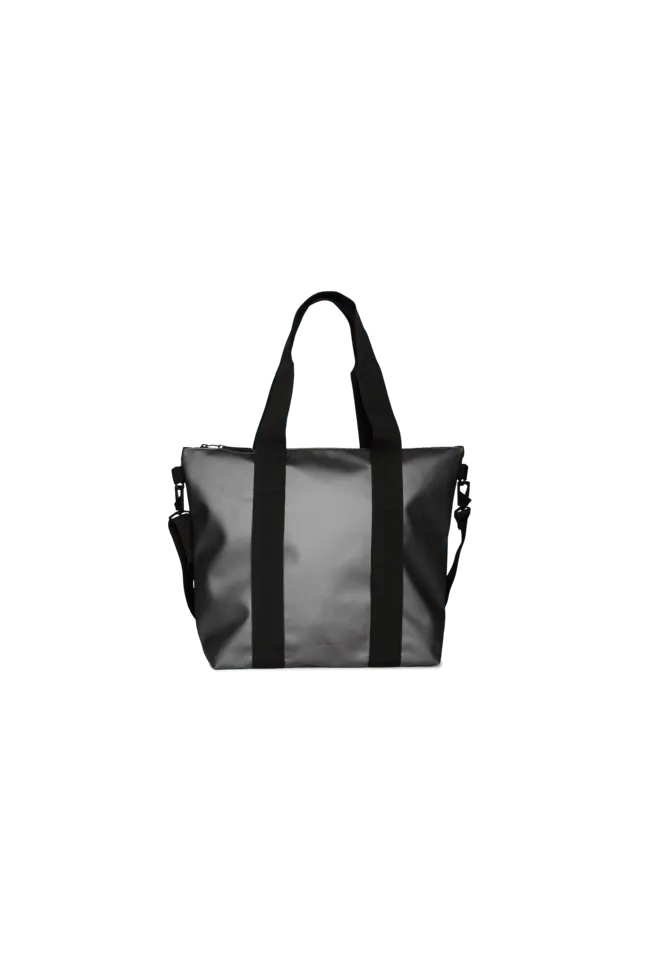 Bolso Rains Tote Bag Mini Metallic Grey - ECRU