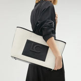 LOLA CASADEMUNT Shopper Two-tone Leather Effect Bag 