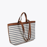 LOLA CASADEMUNT Striped Combined Shopper Bag 