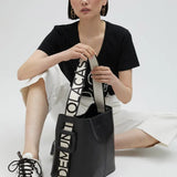 Bolso LOLA CASADEMUNT Shopper Asas Logotipadas Negro