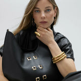 Bolso LOLA CASADEMUNT Shopper con Ojales Negro