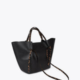 Bolso LOLA CASADEMUNT Shopper  con Detalles Animal print Negro