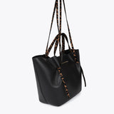 Bolso LOLA CASADEMUNT Shopper  con Detalles Animal print Negro