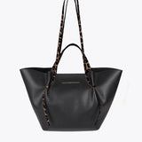 Bolso LOLA CASADEMUNT Shopper  con Detalles Animal print Negro