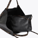 Bolso LOLA CASADEMUNT Shopper  con Detalles Animal print Negro