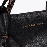Bolso LOLA CASADEMUNT Shopper  con Detalles Animal print Negro