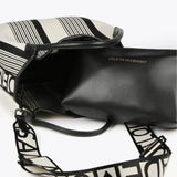 LOLA CASADEMUNT Shopper Bag Striped Raw Black 