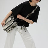 LOLA CASADEMUNT Shopper Bag Striped Raw Black 