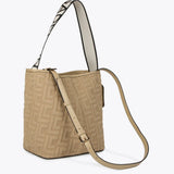 LOLA CASADEMUNT Shopper Bag Brown Monogram Fabric 