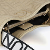 LOLA CASADEMUNT Shopper Bag Brown Monogram Fabric 