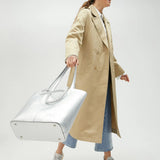 Bolso LOLA CASADEMUNT Shopper Metalizado Plateado