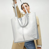 Bolso LOLA CASADEMUNT Shopper Metalizado Plateado