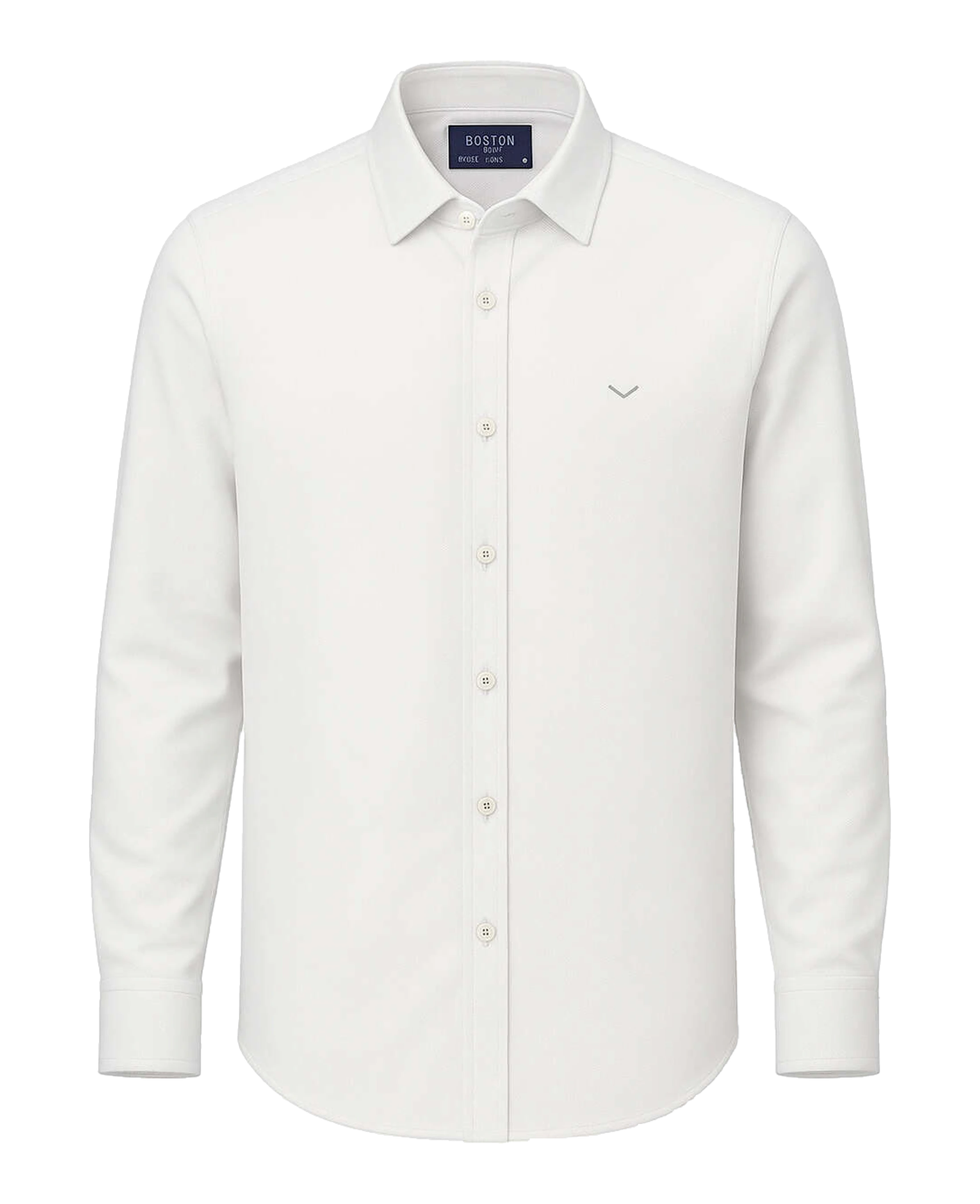 Camisa Boston de Algodón y Tencel Tintada Blanco, vista de producto