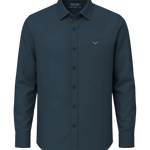 Camisa Boston de Algodón y Tencel Tintada Azul Marino, vista de producto