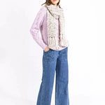 Bufanda Molly Bracken en Punto Mezclado con Flecos - ECRU