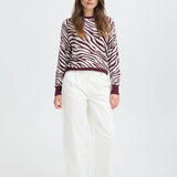 Jersey B.YOUNG Bymmorla Jacquard Animal Fig — vista 5