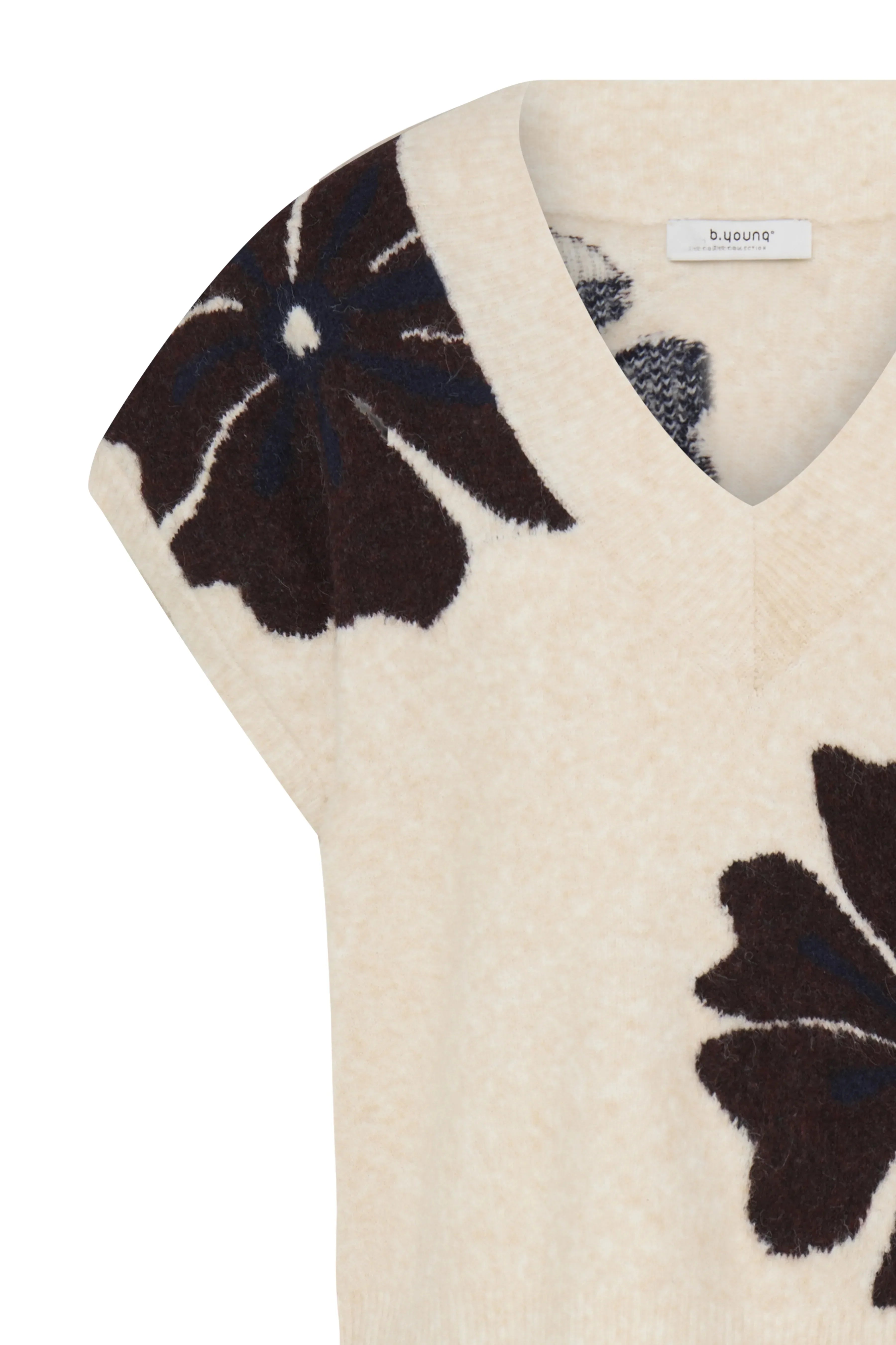 Chaleco B.YOUNG Byomea V-Neck Fig Mel Flower — vista 3