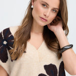 Chaleco B.YOUNG Byomea V-Neck Fig Mel Flower — vista 4