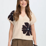 Chaleco B.YOUNG Byomea V-Neck Fig Mel Flower — vista 6