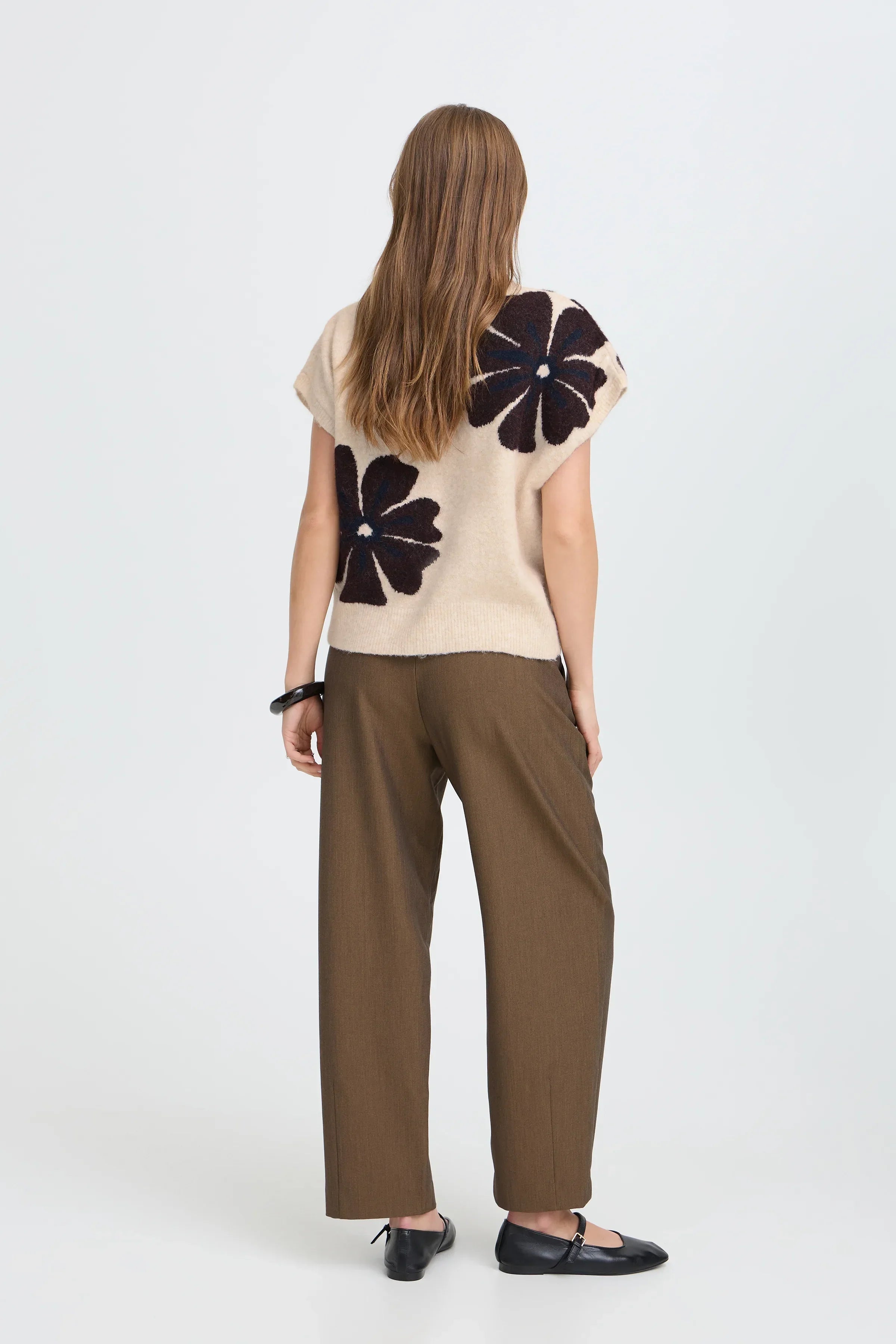 Chaleco B.YOUNG Byomea V-Neck Fig Mel Flower — vista 7