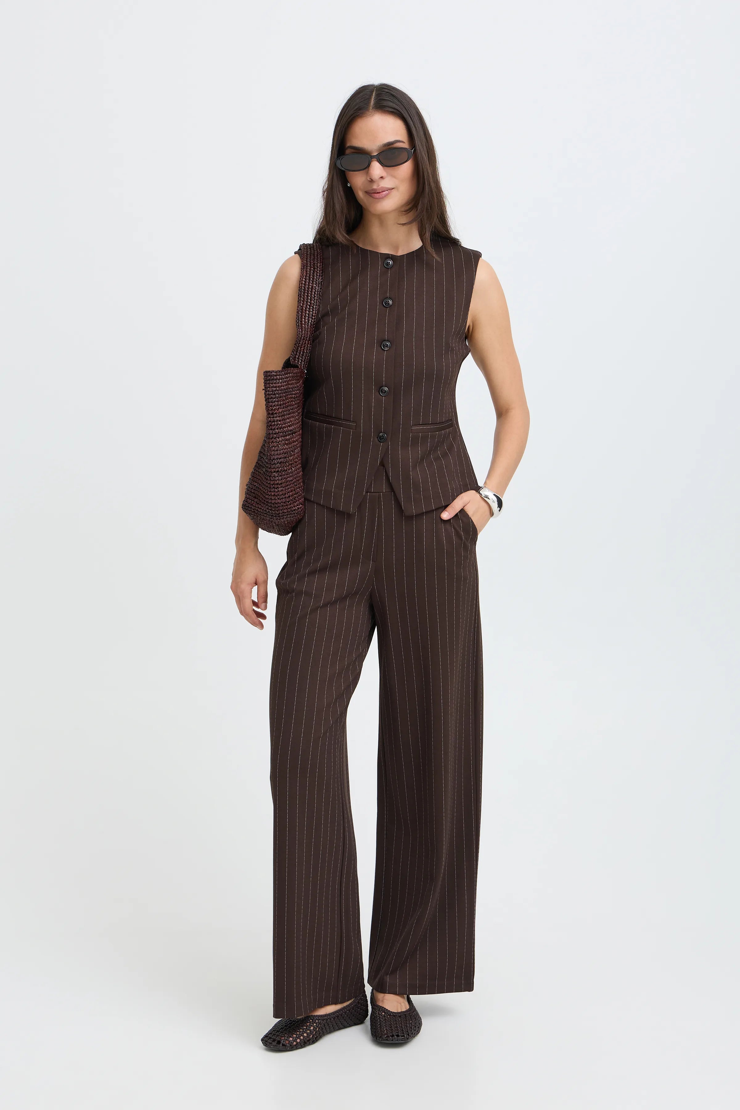 Pantalón B.YOUNG Byrowan Wide Java Pinstripe — vista 5