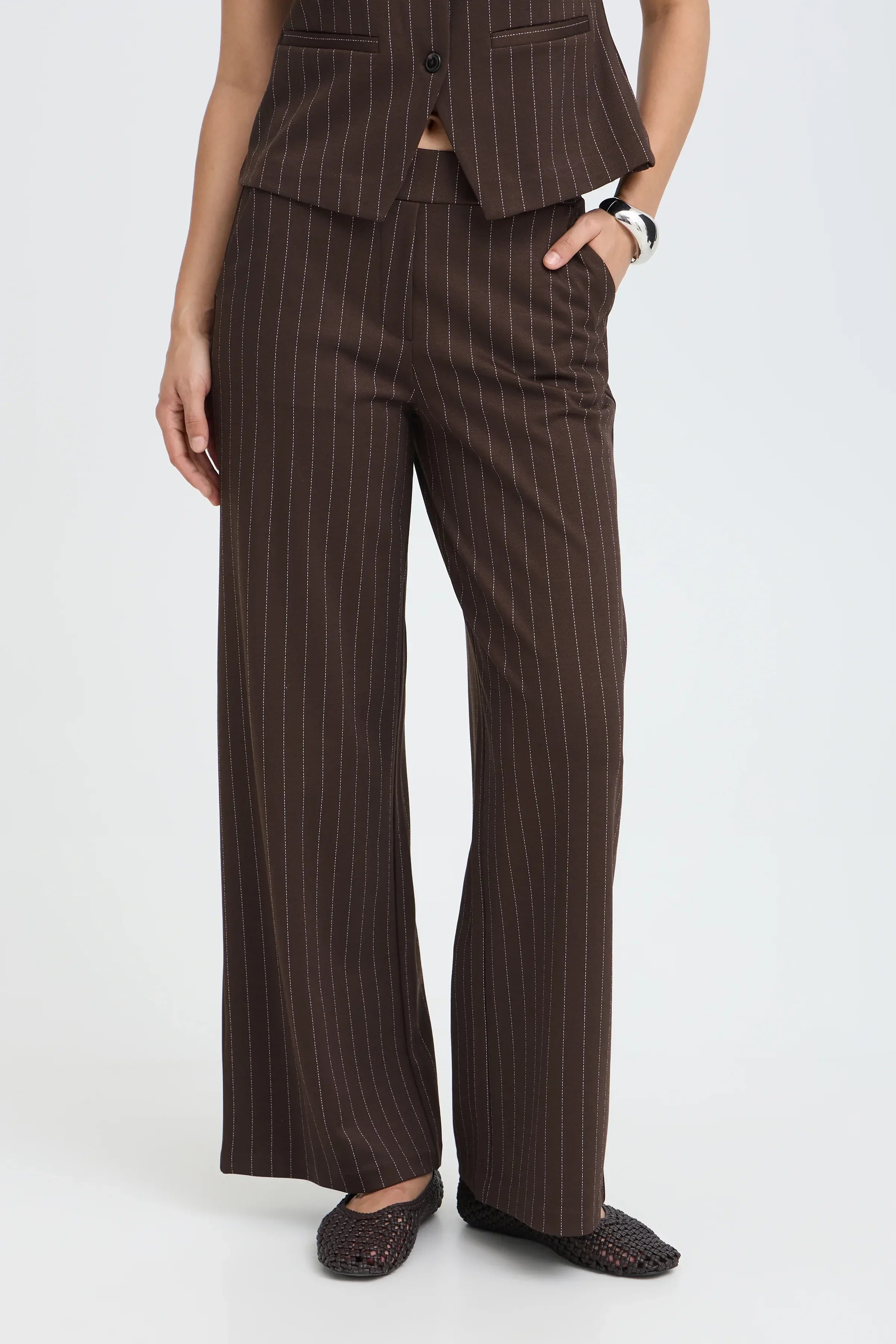 Pantalón B.YOUNG Byrowan Wide Java Pinstripe — vista 6