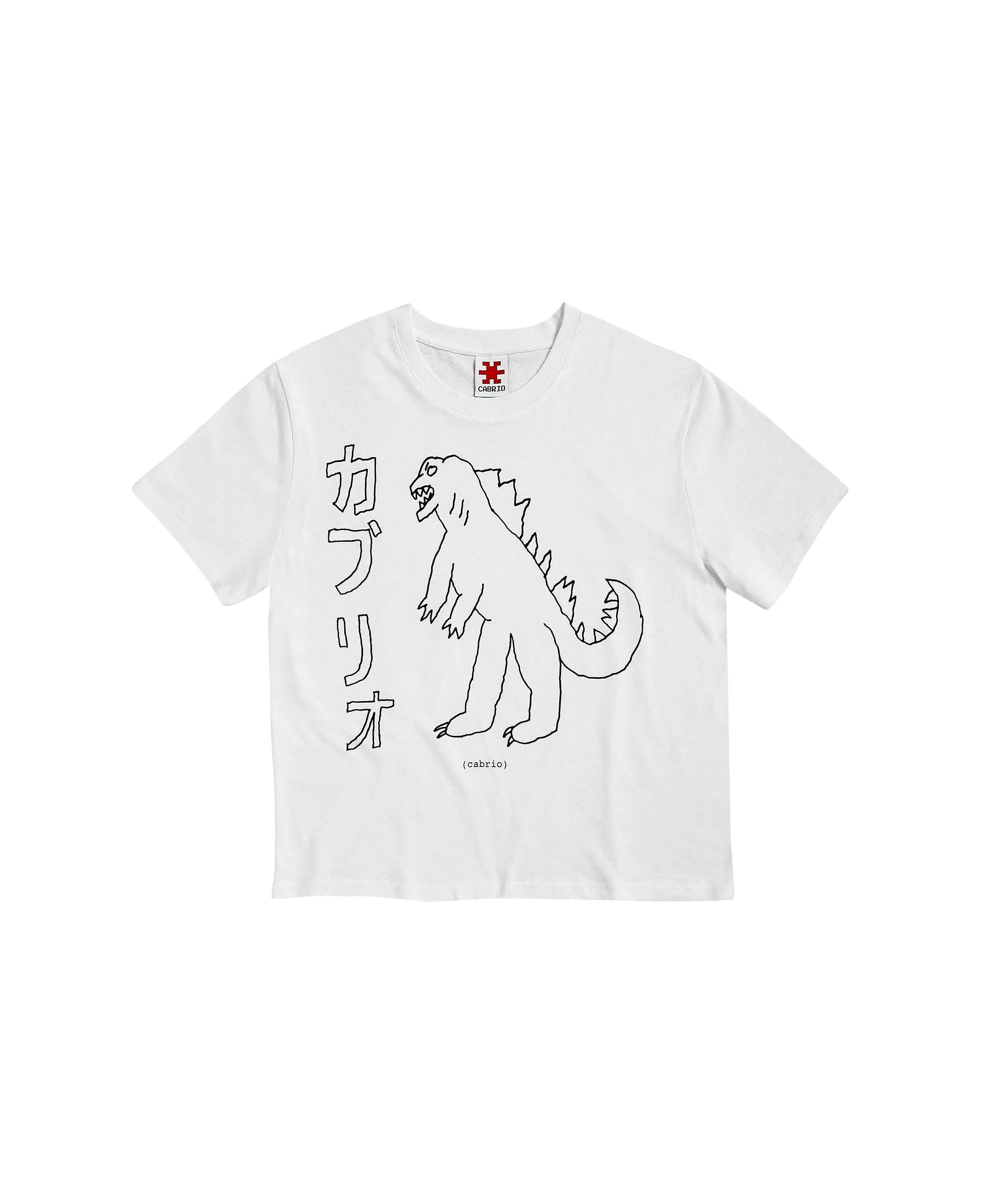Camiseta CABRIO Gozilla White vista frontal