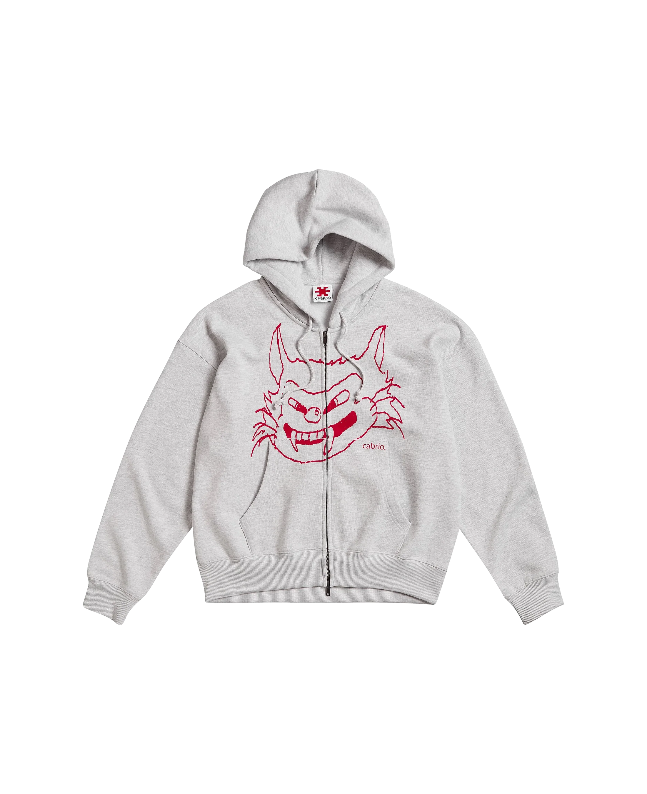 Sudadera con cremallera CABRIO Da Cat Grey Melange vista frontal