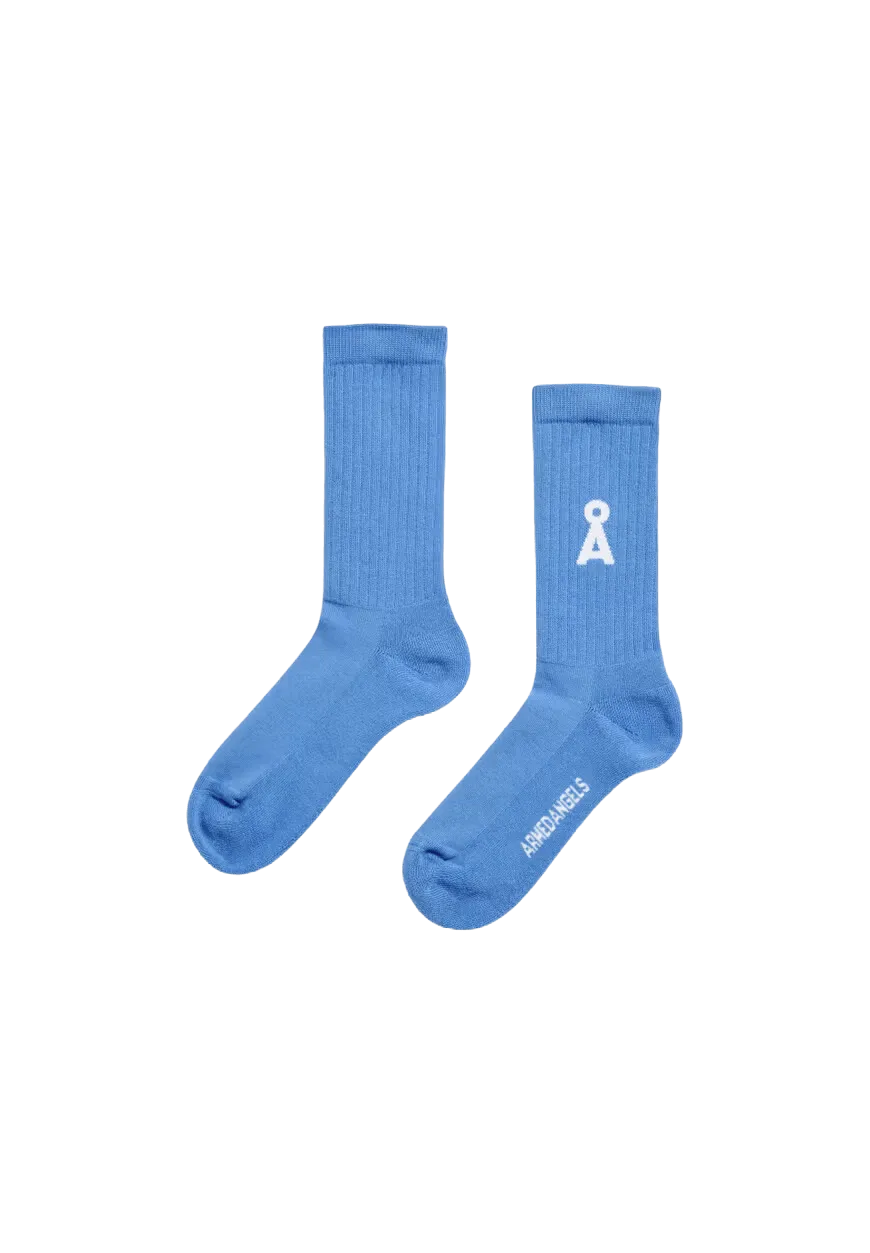 Calcetines Armedangels Saamus Bold Blue Boom - ECRU