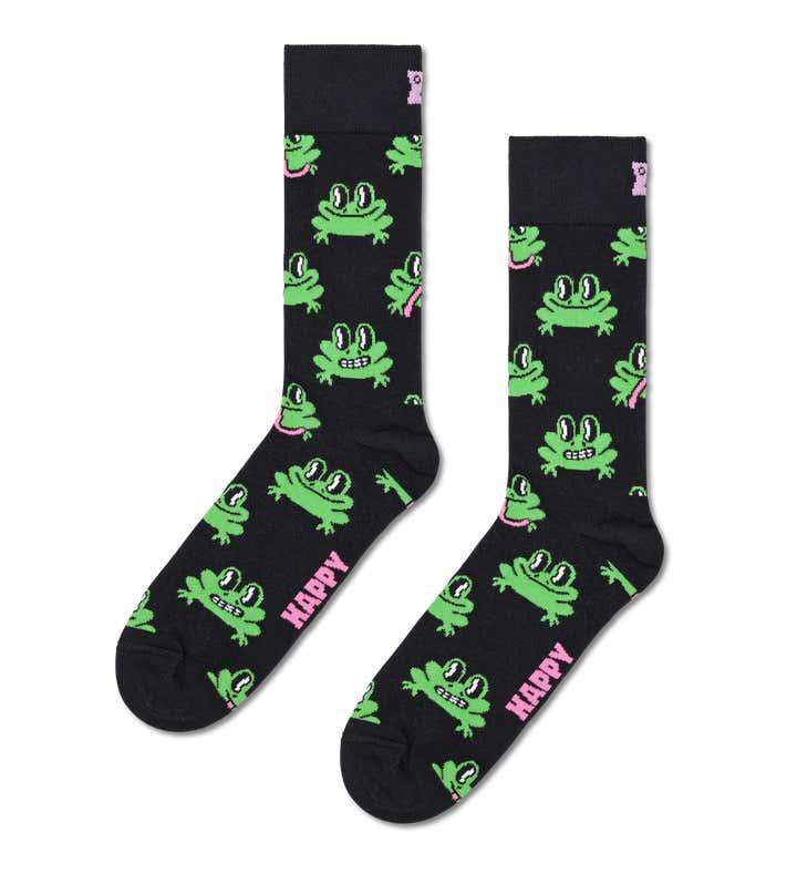 Calcetines Happy Socks Black Frog Crew - ECRU