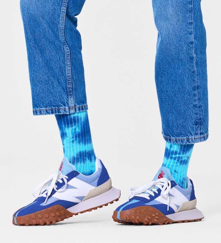 Calcetines Happy Socks Light Blue Tie Dye Crew - ECRU