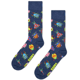Calcetines Happy Socks Navy Bugs Crew - ECRU