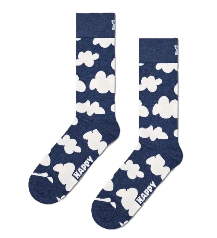 Calcetines Happy Socks Navy Cloudy Crew - ECRU