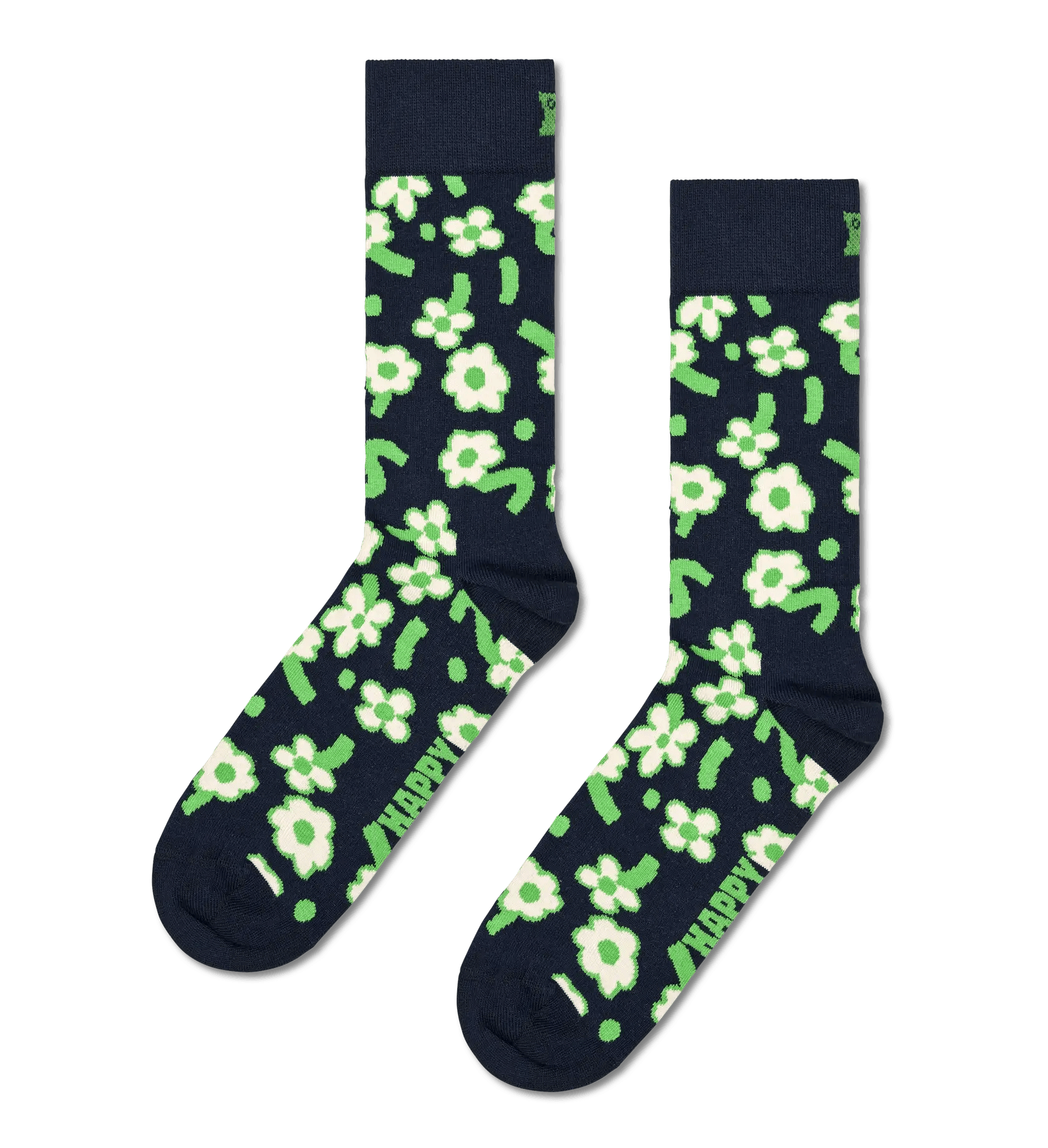 Calcetines Happy Socks Navy Dancing Flower - ECRU