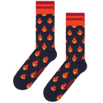 Calcetines Happy Socks Navy Flames Crew - ECRU