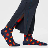 Calcetines Happy Socks Navy Flames Crew - ECRU
