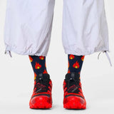 Calcetines Happy Socks Navy Flames Crew - ECRU