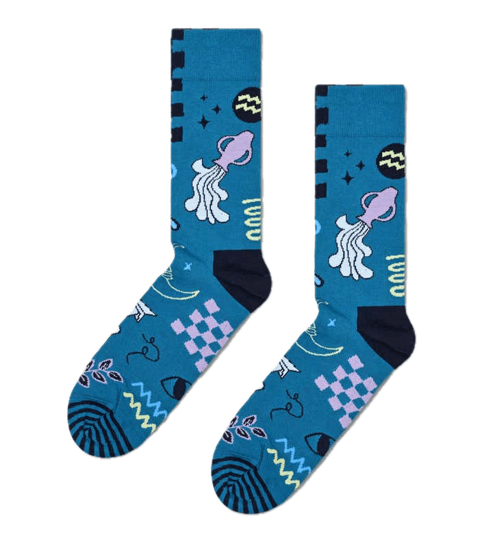Calcetines Happy Socks Signo del Zodiaco Acuario - ECRU