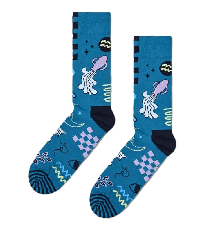 Calcetines Happy Socks Signo del Zodiaco Acuario - ECRU