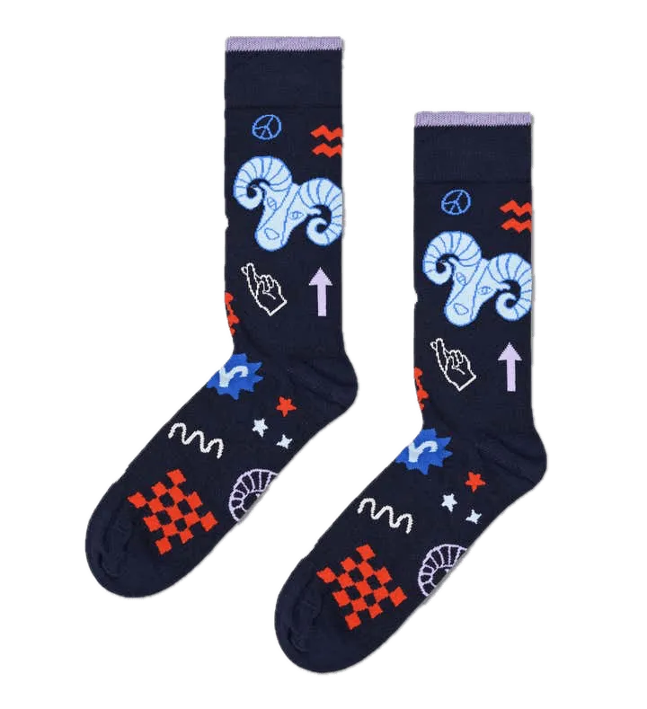 Calcetines Happy Socks Signo del Zodiaco Aries - ECRU